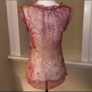 Diane Von Furstenberg Tops - Silk Dianne Von Furstenberg Sweet Pink Glitter Top Diane Von Furstenberg Tops - Silk Dianne Von Furstenberg Sweet Pink Glitter Top